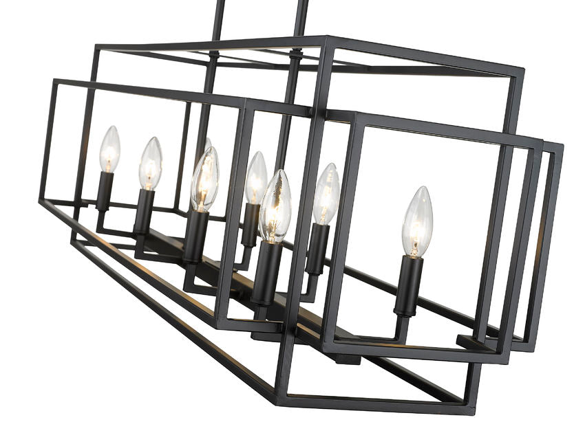 Z-Lite Titania 13" 8-Light Matte Black Steel Pendant Light