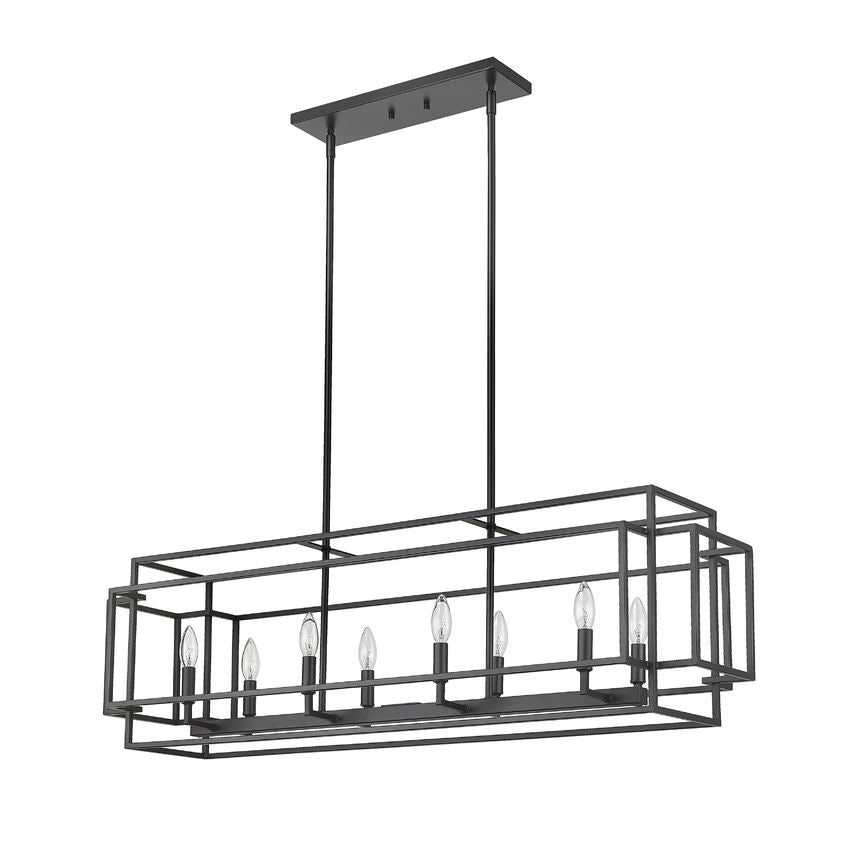 Z-Lite Titania 13" 8-Light Matte Black Steel Pendant Light