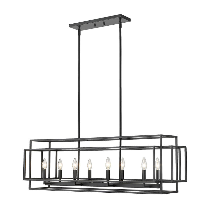 Z-Lite Titania 13" 8-Light Matte Black Steel Pendant Light