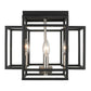 Z-Lite Titania 14" 4-Light Black and Brushed Nickel Steel Flush Mount Lighting