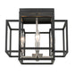 Z-Lite Titania 14" 4-Light Black and Brushed Nickel Steel Flush Mount Lighting