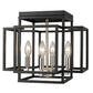 Z-Lite Titania 14" 4-Light Black and Brushed Nickel Steel Flush Mount Lighting