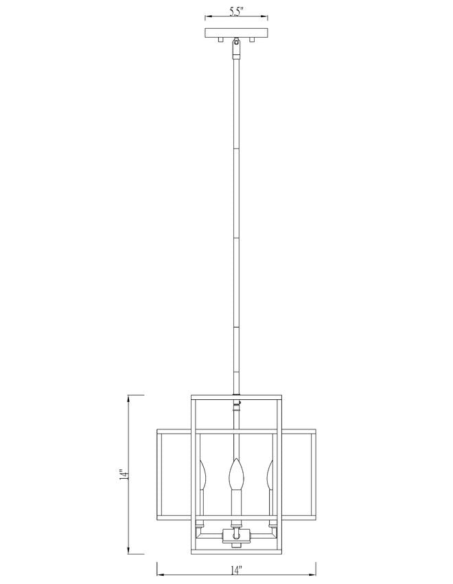 Z-Lite Titania 14" 4-Light Black and Brushed Nickel Steel Pendant Light