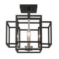 Z-Lite Titania 14" 4-Light Black and Brushed Nickel Steel Semi Flush Mount