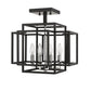 Z-Lite Titania 14" 4-Light Black and Chrome Steel Semi Flush Mount