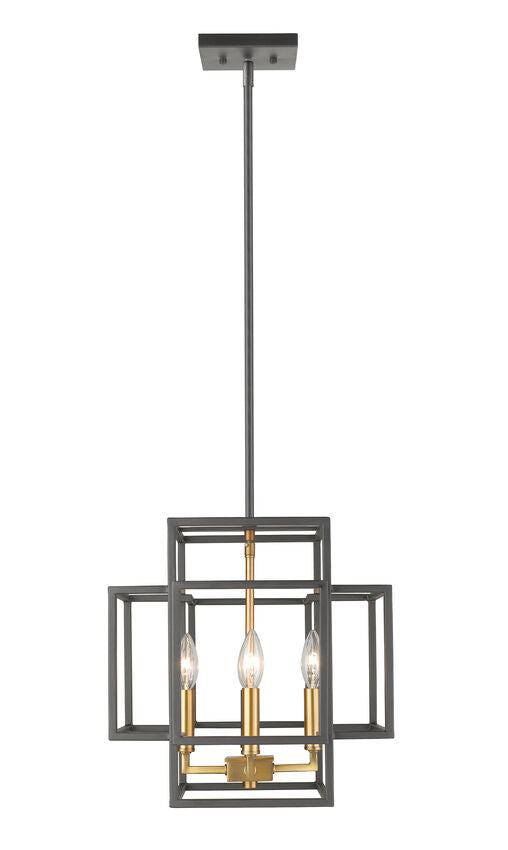 Z-Lite Titania 14" 4-Light Bronze and Olde Brass Steel Pendant Light