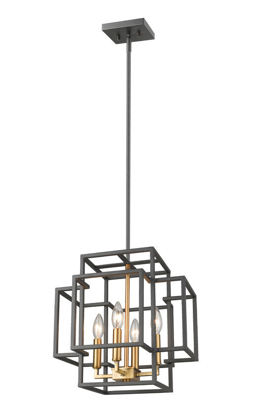 Z-Lite Titania 14" 4-Light Bronze and Olde Brass Steel Pendant Light