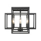 Z-Lite Titania 14" 4-Light Matte Black Steel Flush Mount Lighting