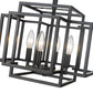 Z-Lite Titania 14" 4-Light Matte Black Steel Semi Flush Mount