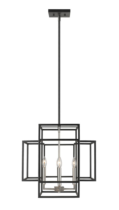 Z-Lite Titania 18" 4-Light Black and Brushed Nickel Steel Pendant Light