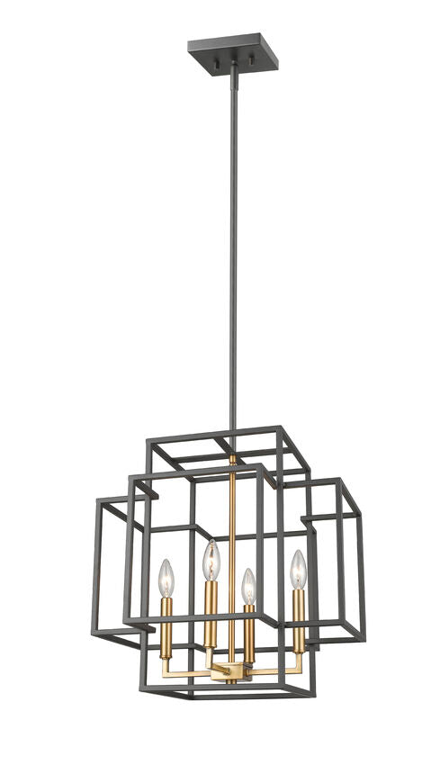 Z-Lite Titania 18" 4-Light Bronze and Olde Brass Steel Pendant Light