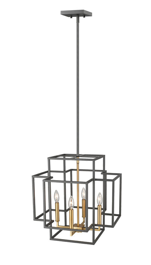Z-Lite Titania 18" 4-Light Bronze and Olde Brass Steel Pendant Light