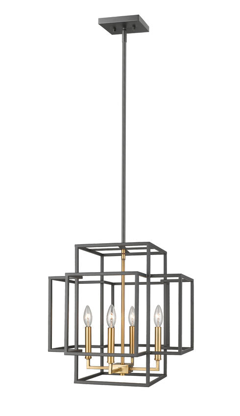 Z-Lite Titania 18" 4-Light Bronze and Olde Brass Steel Pendant Light