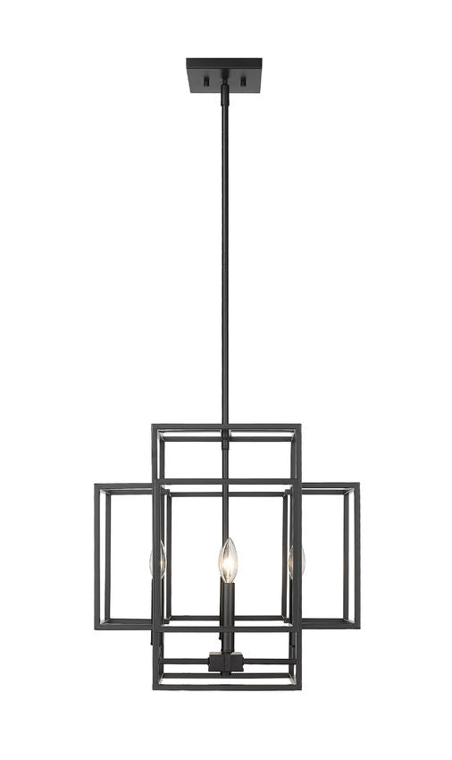 Z-Lite Titania 18" 4-Light Matte Black Steel Pendant Light