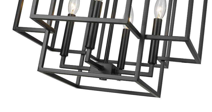 Z-Lite Titania 18" 4-Light Matte Black Steel Pendant Light