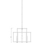 Z-Lite Titania 18" 4-Light Matte Black Steel Pendant Light