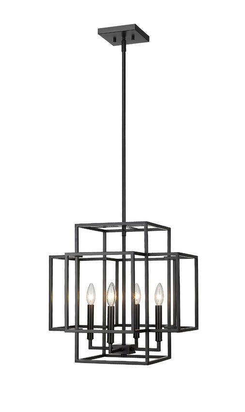 Z-Lite Titania 18" 4-Light Matte Black Steel Pendant Light