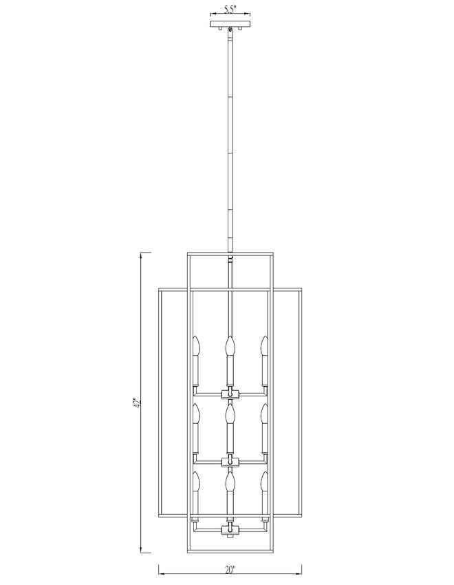 Z-Lite Titania 20" 12-Light Black and Brushed Nickel Steel Pendant Light
