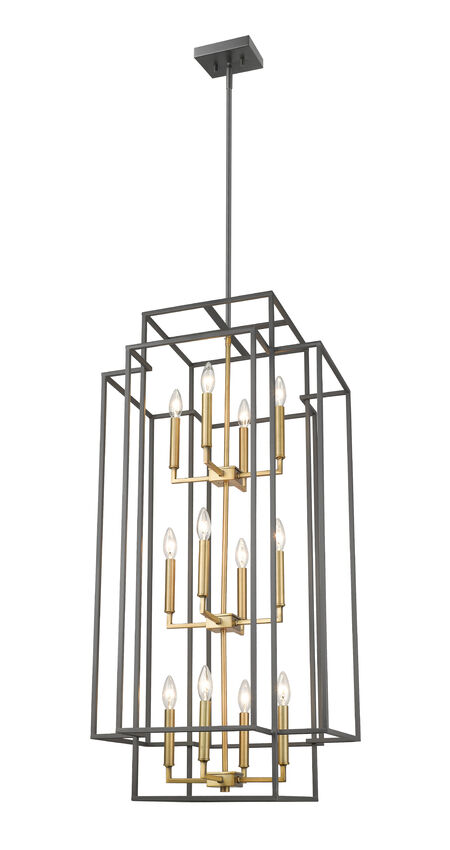 Z-Lite Titania 20" 12-Light Bronze and Olde Brass Steel Pendant Light