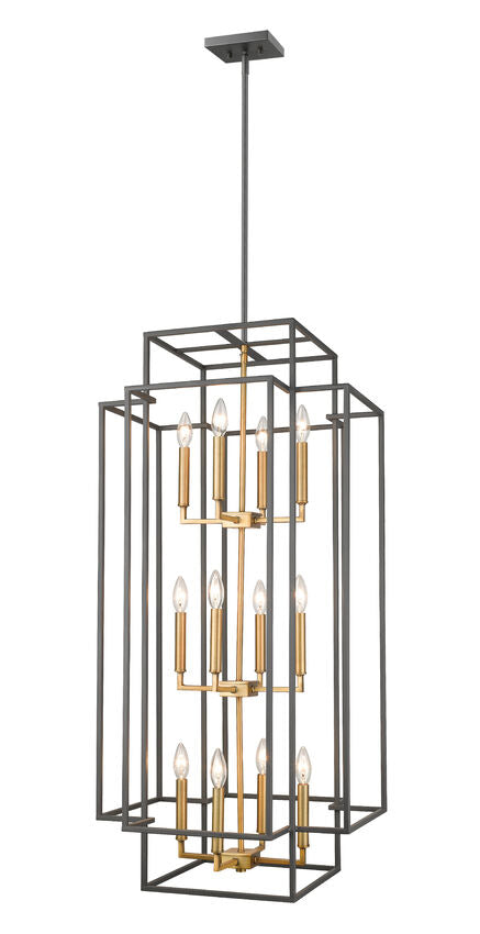 Z-Lite Titania 20" 12-Light Bronze and Olde Brass Steel Pendant Light