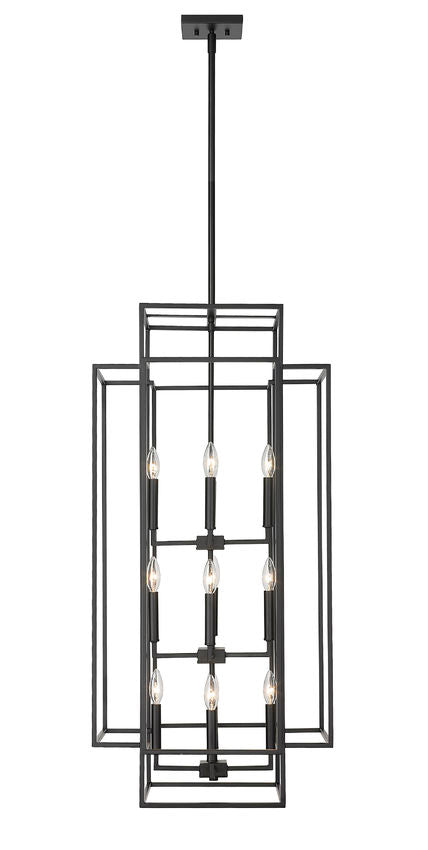 Z-Lite Titania 20" 12-Light Matte Black Steel Pendant Light