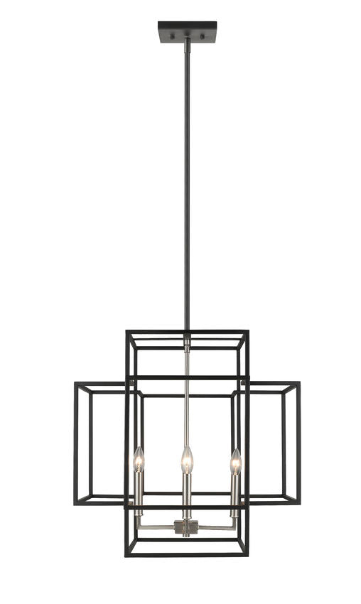Z-Lite Titania 22" 4-Light Black and Brushed Nickel Steel Pendant Light