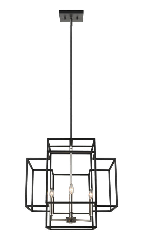 Z-Lite Titania 22" 4-Light Black and Brushed Nickel Steel Pendant Light