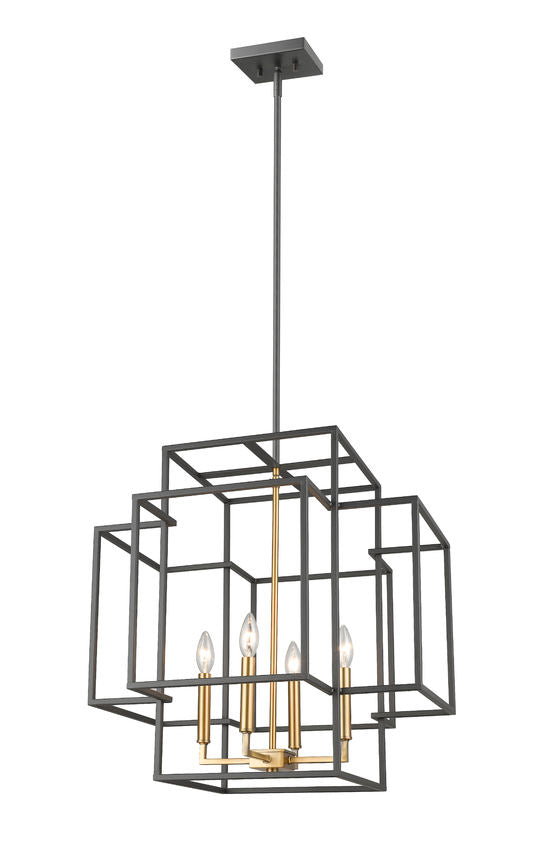 Z-Lite Titania 22" 4-Light Bronze and Olde Brass Steel Pendant Light