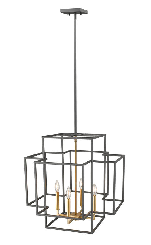 Z-Lite Titania 22" 4-Light Bronze and Olde Brass Steel Pendant Light