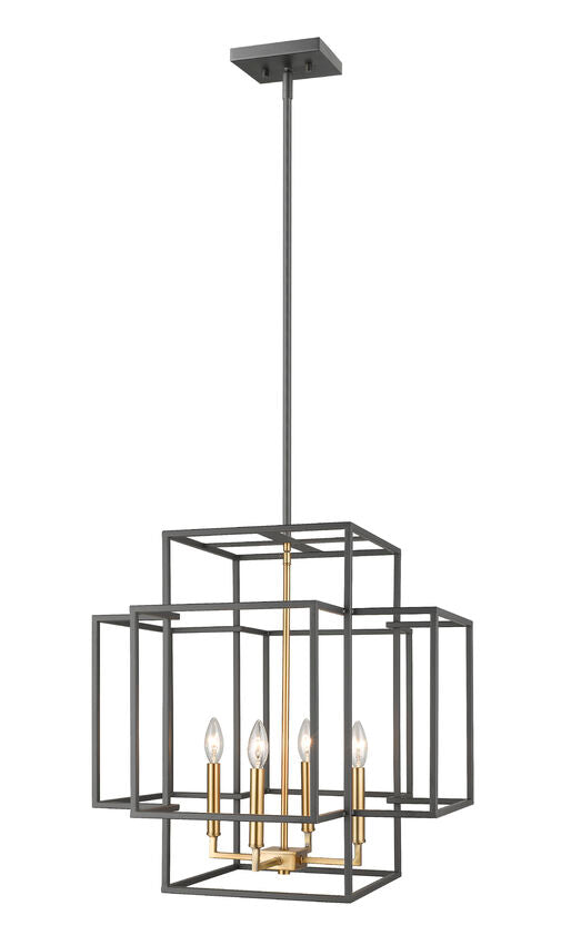 Z-Lite Titania 22" 4-Light Bronze and Olde Brass Steel Pendant Light