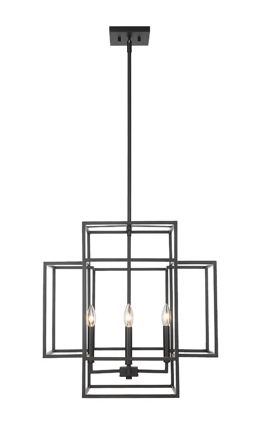 Z-Lite Titania 22" 4-Light Matte Black Steel Pendant Light
