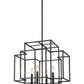 Z-Lite Titania 22" 4-Light Matte Black Steel Pendant Light