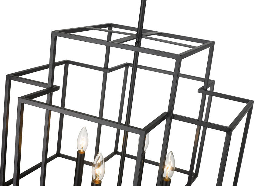 Z-Lite Titania 22" 4-Light Matte Black Steel Pendant Light