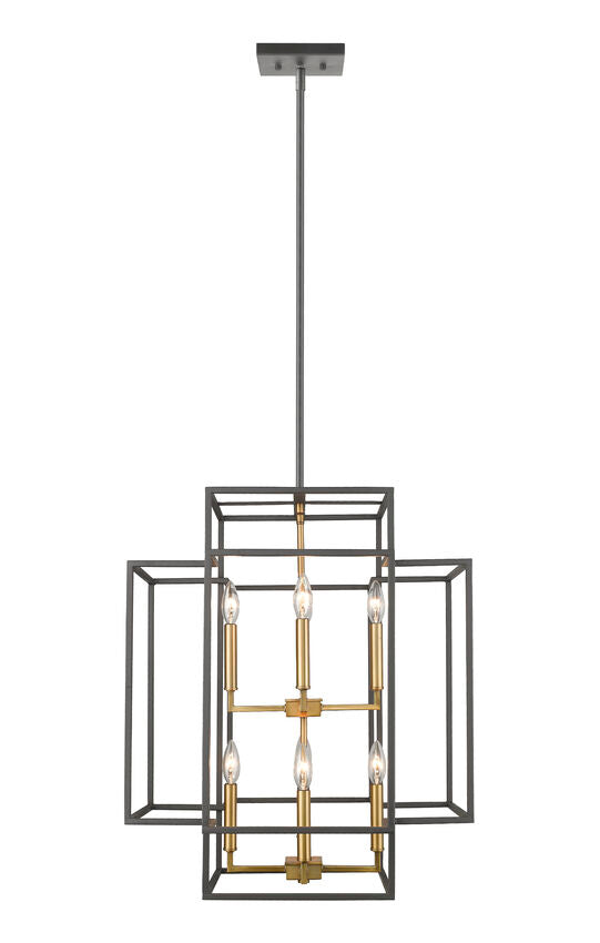 Z-Lite Titania 22" 8-Light Bronze and Olde Brass Steel Pendant Light