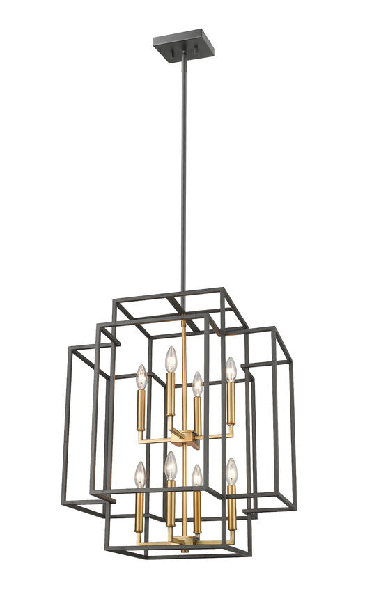 Z-Lite Titania 22" 8-Light Bronze and Olde Brass Steel Pendant Light