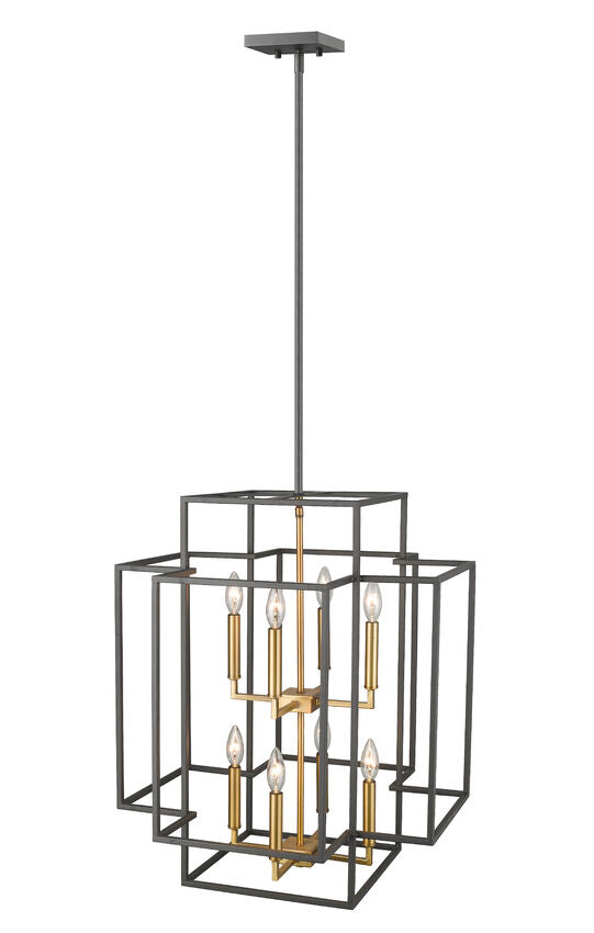 Z-Lite Titania 22" 8-Light Bronze and Olde Brass Steel Pendant Light