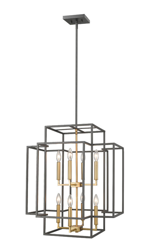 Z-Lite Titania 22" 8-Light Bronze and Olde Brass Steel Pendant Light