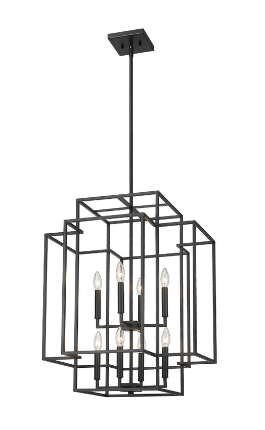 Z-Lite Titania 22" 8-Light Matte Black Steel Pendant Light