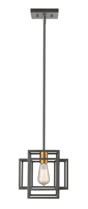 Z-Lite Titania 9" 1-Light Bronze and Olde Brass Steel Mini Pendant Light