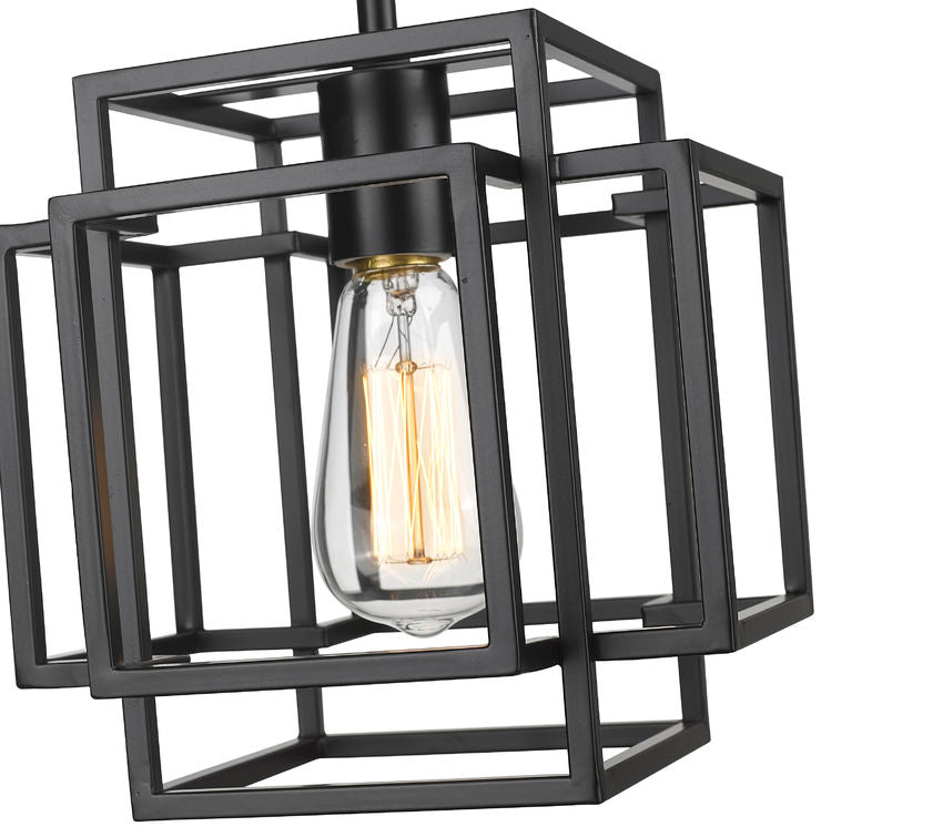 Z-Lite Titania 9" 1-Light Matte Black Steel Mini Pendant Light