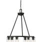 Z-Lite Titus 26" 6-Light Matte Black Steel Chandelier With Clear Glass Shade