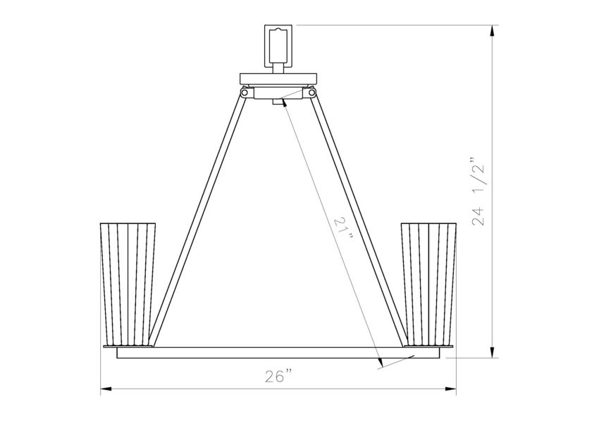 Z-Lite Titus 26" 6-Light Matte Black Steel Chandelier With Clear Glass Shade