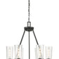 Z-Lite Titus 26" 6-Light Matte Black Steel Chandelier With Clear Glass Shade