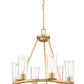 Z-Lite Titus 26" 6-Light Modern Gold Steel Chandelier With Clear Glass Shade