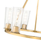 Z-Lite Titus 26" 6-Light Modern Gold Steel Chandelier With Clear Glass Shade