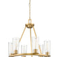 Z-Lite Titus 26" 6-Light Modern Gold Steel Chandelier With Clear Glass Shade