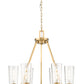 Z-Lite Titus 26" 6-Light Modern Gold Steel Chandelier With Clear Glass Shade