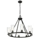 Z-Lite Titus 33" 8-Light Matte Black Steel Chandelier With Clear Glass Shade