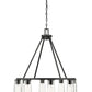 Z-Lite Titus 33" 8-Light Matte Black Steel Chandelier With Clear Glass Shade