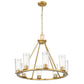 Z-Lite Titus 33" 8-Light Modern Gold Steel Chandelier With Clear Glass Shade